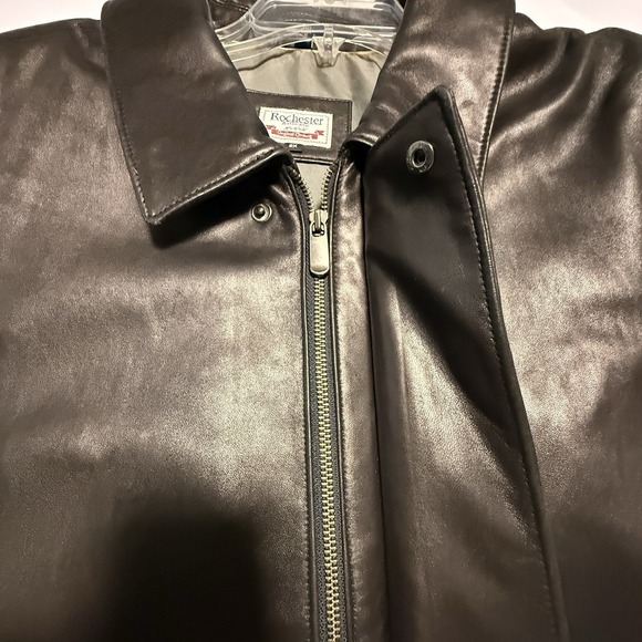 Rochester Mens Black Lambskin Leather Full Zip Jacket Size 2X Pockets Drawstring - Picture 11 of 16